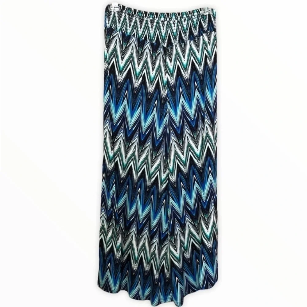 French Laundry Maxi Skirt Chevron Pattern Size L